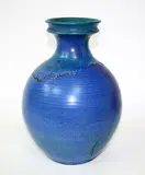 Graeme Storm, Blue glazed ovoid vase