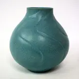 Itoh Yoshikazu, Blue ovoid stoneware vase