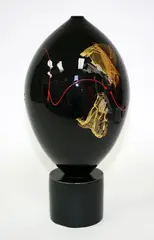 Black glazed ovoid vase by Peter Collis, sold Oct 2016