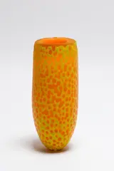 Orange and yellow battuto vase by Elizabeth McClure, sold Oct 2016