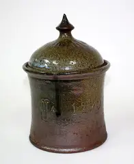 Stoneware lidded jar by Barry Brickell, sold Oct 2016