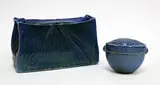 Chris Weaver, Blue salt glazed slab vase and small lidded box
