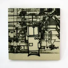 Ceramic tile by Ted Dutch, sold Oct 2016