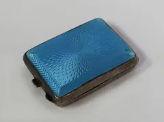 Enamelled sterling silver box, circa 1920s