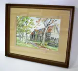 Farm yard scene with barn by Mary Margaret Gore Spicer, offered Oct 2016