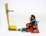 Tps brand Monkey Basketball Player, Japanese tinplate clockwork toy