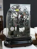made by Bontems, c. 1890 by Rare French glass dome singing bird automaton with clock, c. 1890, sold Jun 2016