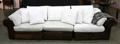 Nontreux, three-piece roll arm, modular leather lounge suite