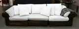 Nontreux, three-piece roll arm, modular leather lounge suite