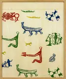 A.R.D. Fairburn, Framed and mounted hand stamped fabric
