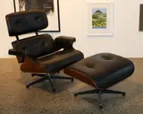 Eames style lounge chair, and matching ottoman