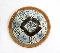Stoneware plate by David Usher, offered Jun 2016