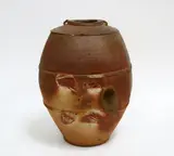 Duncan Shearer, Anagama fired barrel-shaped floor pot