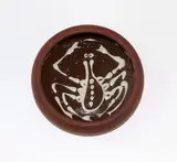 Slip trailed earthenware pin dish by Len Castle, sold Feb 2016