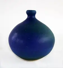 Blue orb vase by Len Castle, sold Feb 2016