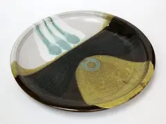 Stoneware circular platter by Brian Gartside, sold Dec 2015