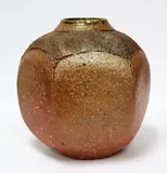 Greg Barron, Stoneware wood fired hexagonal vase