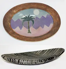 Geoff Mincham, Earthenware dish of elliptical shape