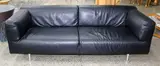 Piero Lissoni for Cassina, Black leather three seater sofa
