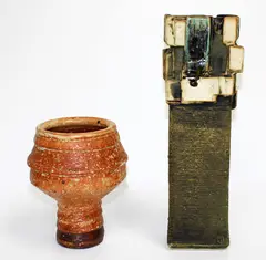 Wilf Wright, Large shino glaze footed bowl