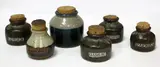 Six stoneware spice jars by Len Castle, sold Dec 2015