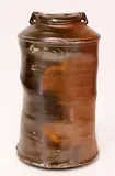 Duncan Shearer, Stoneware soda fired cylindrical bottle vase