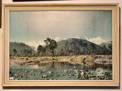 Whites Aviation, Large hand coloured photograph of Clearwater