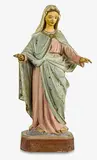 of the Virgin Mary by 19th century polychrome painted wooden figure, sold Dec 2015