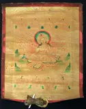 depicting Green Tara by Hand painted and gilded Tibetan thangka, sold Dec 2015