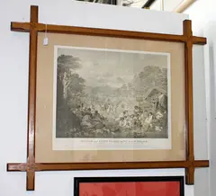 John Gilfillan print, Interior of a native Village or Pa in New Zealand