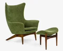 Denmark H.W Klein for Bramin, Reclining lounge chair and ottoman