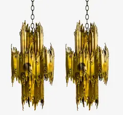 Tom Greene, A pair of Brutalist ceiling lamps