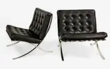 A pair of good quality New Zealand made Barcelona chairs by Ludwig Mies van der Rohe, sold Sep 2015