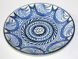 Frank Carpay for Crown Lynn, Hand potted blue and white charger