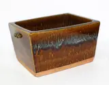 Mingei Pottery, Large stoneware storage rectangular handled jar