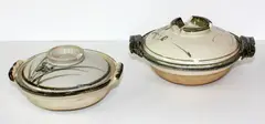 Shigaraki pottery, Two stoneware casserole dishes