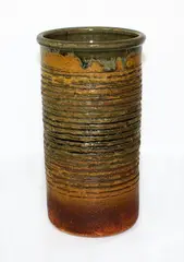Cylindrical stoneware brushpot by Len Castle, sold Sep 2015