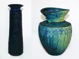 Keith Blith, Tall cylinder blue glazed stoneware vase