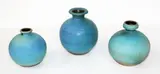 Graeme Storm, Three turquoise glazed stoneware vases