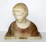 Professor Giuseppe Besfi, Carved marble and alabaster bust of Modestia