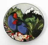 Moorcroft ‘Pukeko’ pottery dish, by Emma Bossons