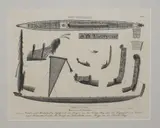 Louise Auguste de Sainson, A lithograph illustrating the Maori canoes