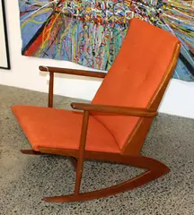 George Jensen, Kubus teak mid-century rocking chair