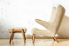 Hans Wegner for A.P Stolen, Early first edition Papa Bear chair and ottoman