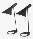 Pair of AJ table lamps by Arne Jacobsen for Louis Poulsen, sold Oct 2014