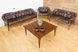 Arne Norell for Coja, A good three piece brown leather lounge suite