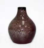 Late 19th century stoneware vase, with purple brown mottled glaze