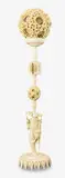 Large Cantonese ivory puzzle ball and stand, 19th century