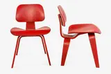 Charles and Ray Eames for Herman Miller, Pair of red DCW chairs