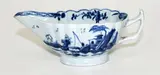 18th century by Worcester blue and white chinoiserie decorated sauce boat, offered Oct 2014